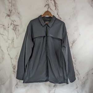 Eddie Bauer Jacket Mens XL Gray Travex Fleece Lined Windbreaker Zip Rain